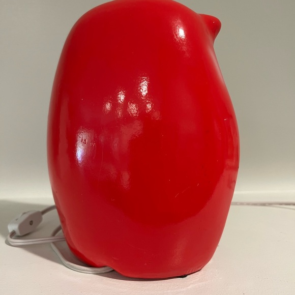 Retro Red Ceramic Owl w/Big Eyes Night Accent Lamp Vintage 8.25” H - Picture 5 of 8